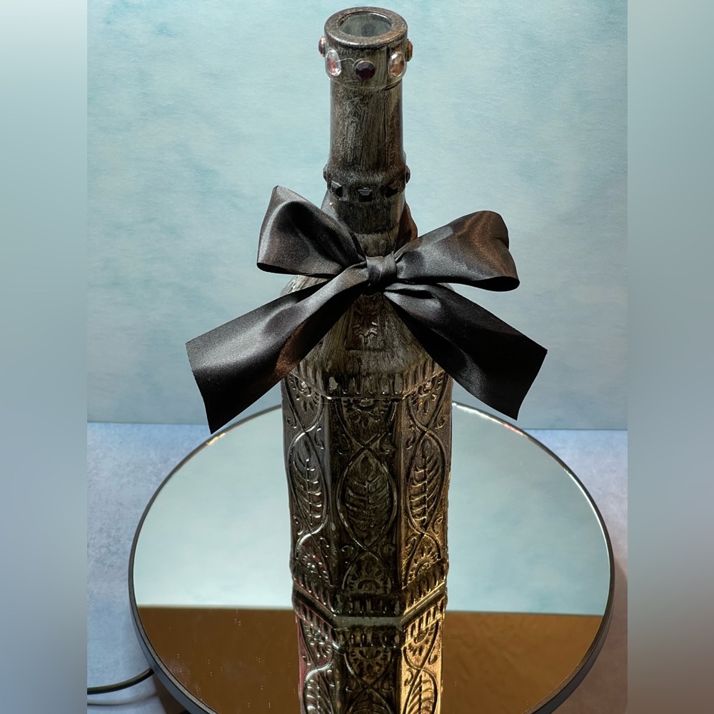Handcrafted Carved Decorative Bottle Textured Relief Design